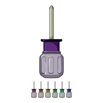 Steel screwdriver tool cartoon vector graphic Stock Illustration