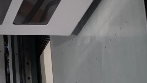 Steel sheets are machine cut. Video stock 255919184