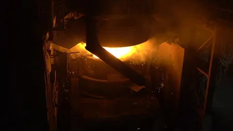 Steel is spilling Stock Footage 304664040