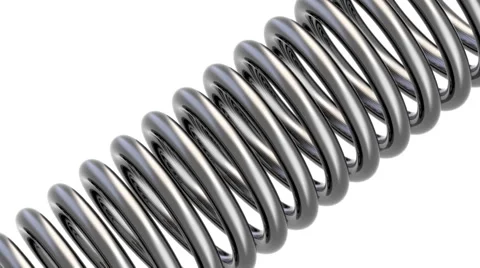 Steel spring animation on white background Stock Footage 51831812