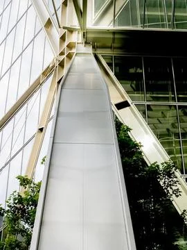 Steel structural elements of modern building close-up Stock Photos