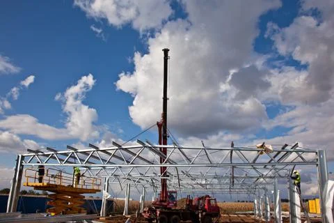 Steel structure assembly Stock Photos
