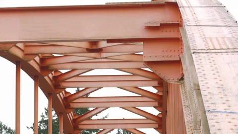 Steel structure bridge in rural setting Video stock 86471566