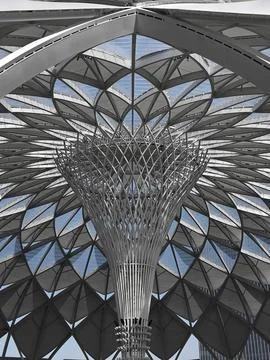 Steel structure ceiling during the day Stock Photos
