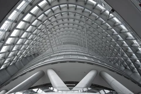 Steel structure ceiling during the day Foto stock