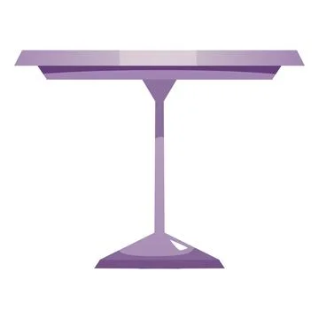 Steel table with round countertop flat vector icon, cartoon comfortable cafe and Stock Illustration