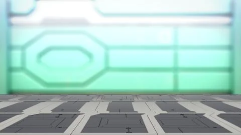 Steel table on a spaceship, sci-fi Background - can used for display or monta 库存插图