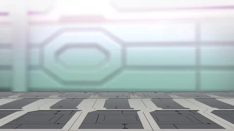 Steel table on a spaceship, sci-fi Background - can used for display or monta Иллюстрация