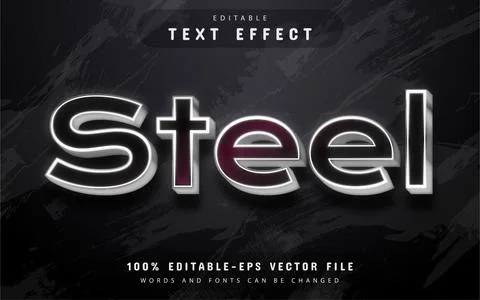 Steel text effect editable Stock Illustration
