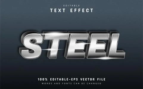 Steel text effect Stock Illustration