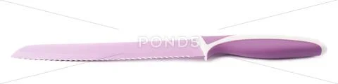 Steel violet knife isolated over the white background Stock Photos