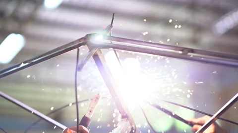Steel welding structure of iron industry Stock Footage 142074792