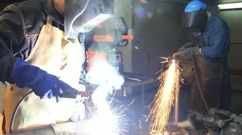 Steel Worker in Metal Industry Stock Footage