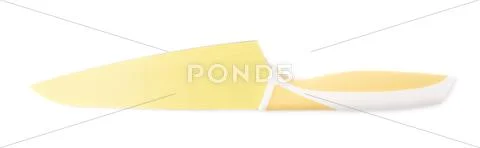 Steel yellow knife isolated over the white background Stock Photos