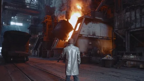 The steelmaker of the converter shop Stock Footage 116773449