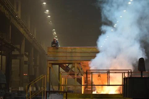 Steelmaker at work Stock Photos
