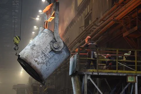 Steelmaker at work Stock Photos