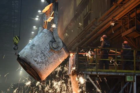 Steelmaker at work Stock Photos