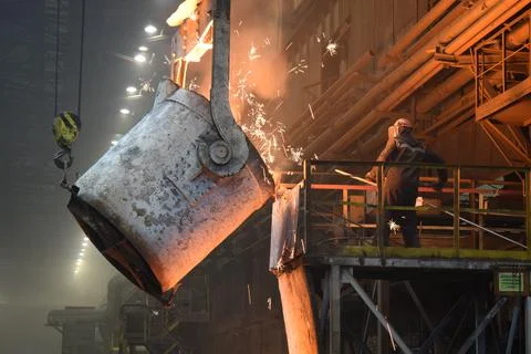 Steelmaker at work Stock Photos