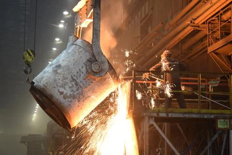 Steelmaker at work Stock Photos