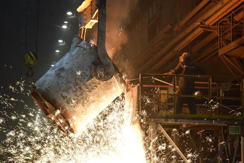 Steelmaker at work Stock Photos