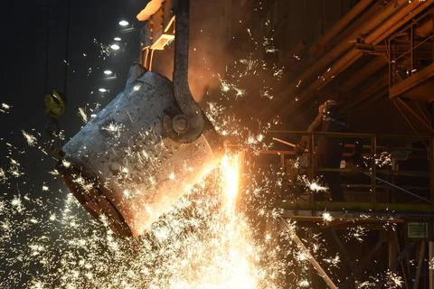 Steelmaker at work Stock Photos