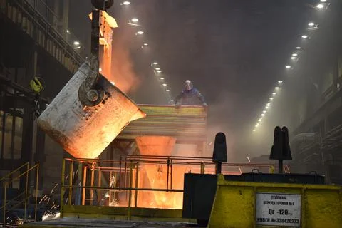 Steelmaker at work Stock Photos