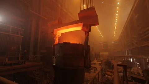 Steelmaker's operating pulpit Stock Footage 72765080