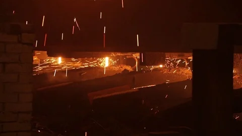 Steelmaking process Stock Footage 72756003