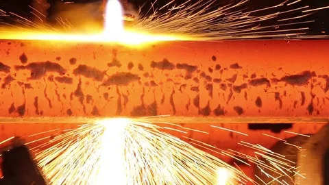 Steelmaking process Stock Footage 72759647