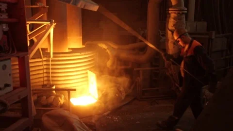 Steelmaking vessel Stock Footage 72762681