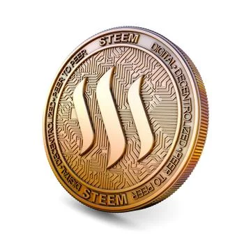 Steem - Cryptocurrency Coin. 3D rendering Stock Illustration