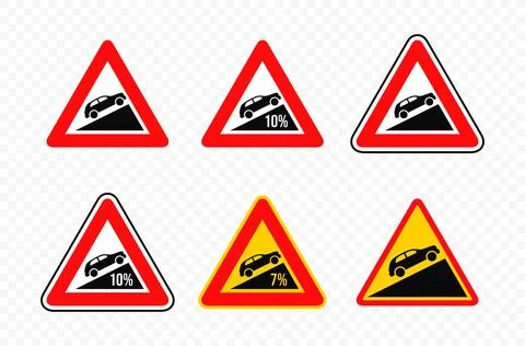 Steep ascent road sign vector design Stock Illustration