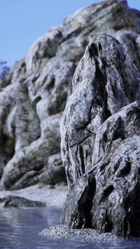 Steep basalt formations shaped by relentless natural forces and erosion Stock Footage 326350225