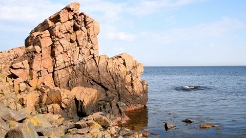 Steep cliff in Hovs Hallar Stock Footage 90885967