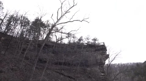Steep cliff next to a river Video stock 52404148