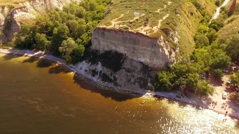 Steep cliff on the shore Stock Footage 112858893