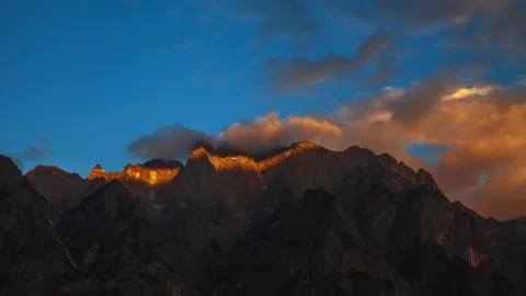 Steep cliffs and clouds at sunset Stock Footage 173533046