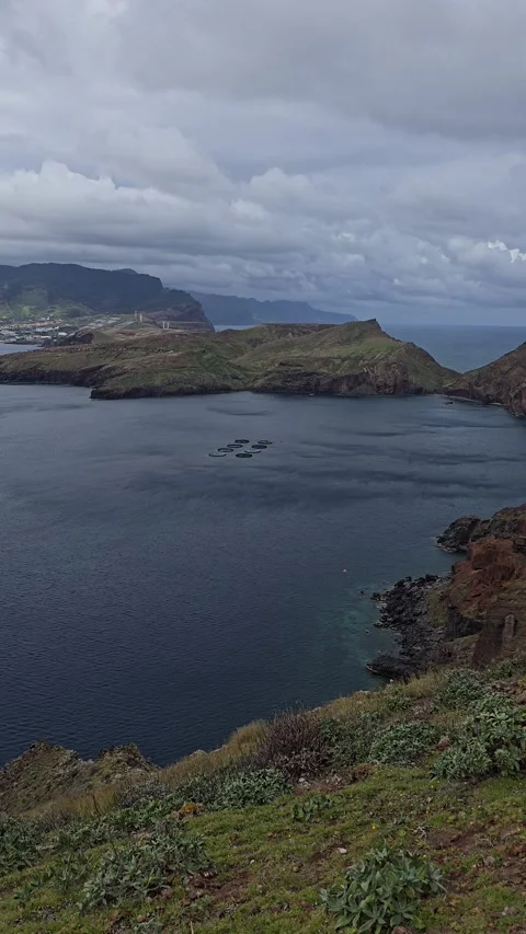 Steep cliffs and rocky islets of Ponta de São Lourenço, Madeira Stock Footage 310025566