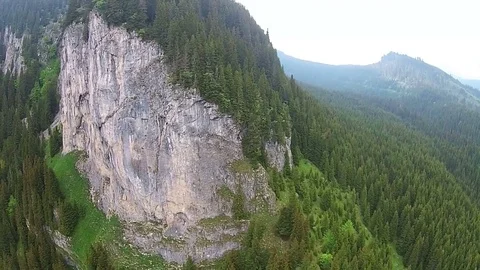Steep cliffs in Carpathian Mountains, Romania Stock-Footage 76599664