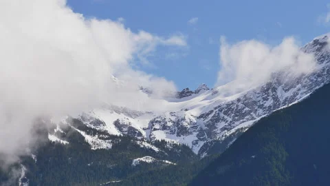 Steep Coast Range Mountains Clouds Low Angle Ferry Lynn Canal Alaska Stock-Footage 208893108