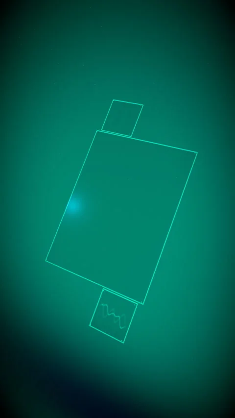 Steep isometric fly-by of a towering spatial UI, Vertical 9:16 4K Stock Footage 338432664