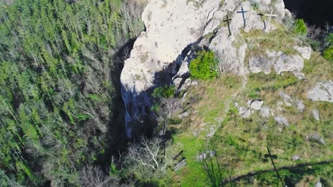 Steep limestone cliffs and forested slopes in Istria, Croatia, Stock Footage 326198871