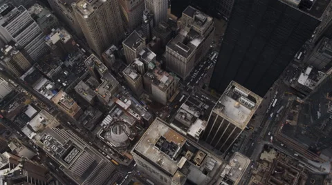 Steep look down into New York Financial District near WTC site. Shot in 2011. Stock Footage 59526906