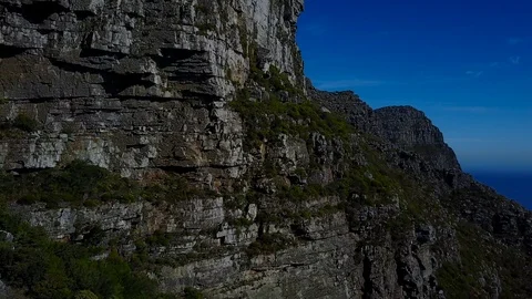 Steep Mountain Range With Bushes [Drone Footage] Stock Footage 88820665