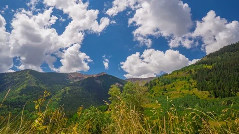 Steep Mountain Range from the valley floor Time Lapse, Timelapse, Time-Lapse, Stock Footage 129356954