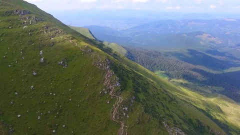 Steep mountain side. aerial view Stock Footage 79873478