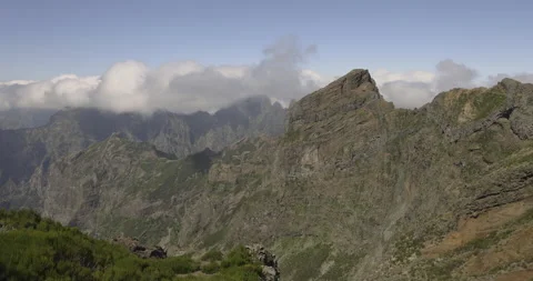 Steep mountain slopes in Madeira, 4K Stock Footage 246352083