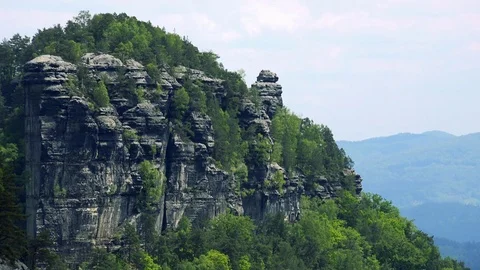 Steep rocks in a forest Stock Footage 72541140