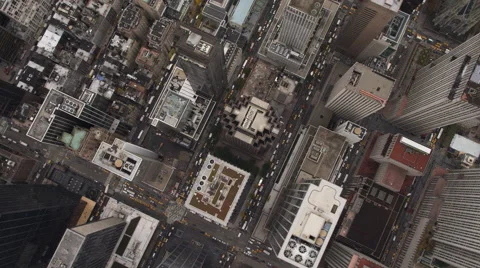 Steep rotating look down on Midtown Manhattan. Shot in 2011. Stock Footage 59170362